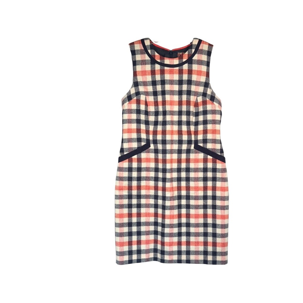 Boden British Tweed Mallalieus 100% Wool Plaid Sheath Dress 12L - Picture 3 of 12